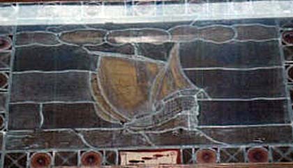 Ship on stained glass
